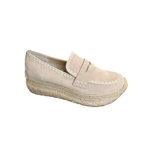 NWOT Dolce Vita Suede Platform Espadrille Loafer Dune Size 9 Preppy Spring